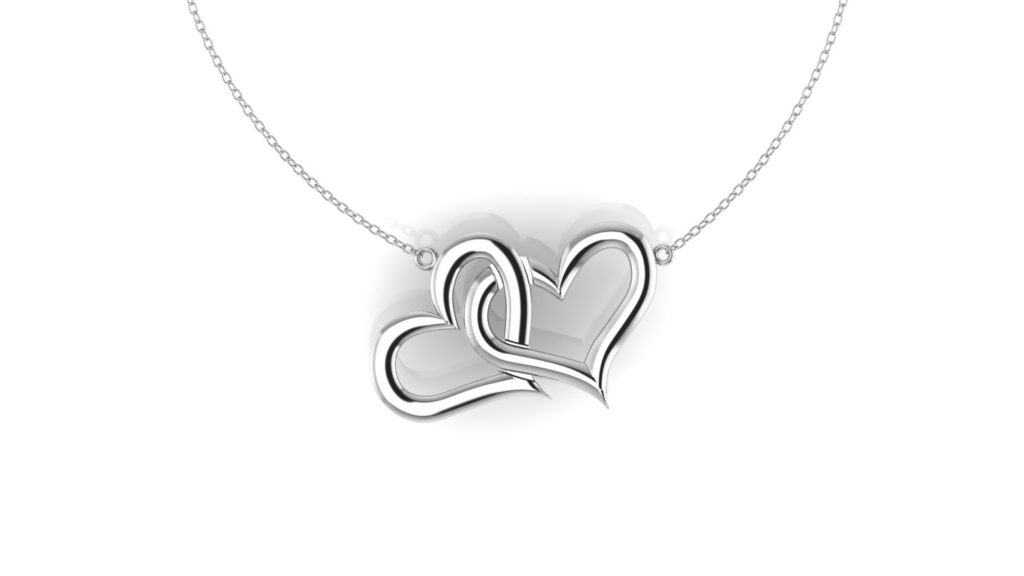 White gold interlocking hearts