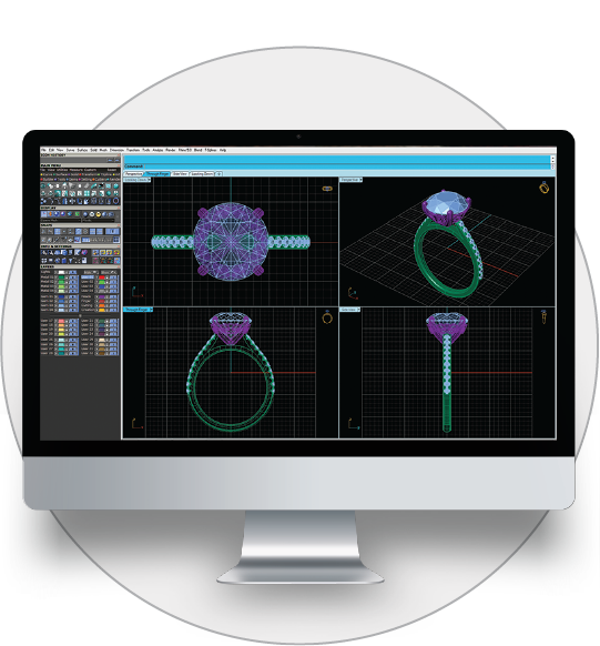 Jewellery CAD design using gemvision Matrix